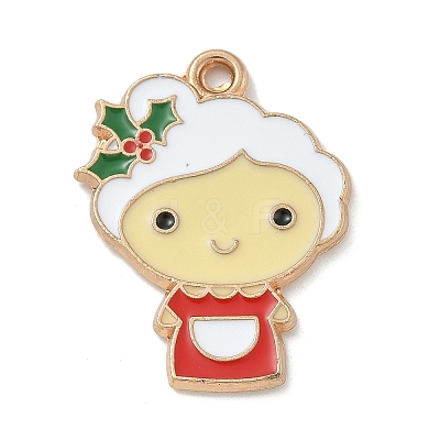 Christmas Alloy Enamel Pendants ENAM-K074-01G-11-1
