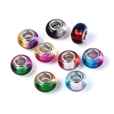 Two Tone Transparent Acrylic European Beads GPDL-N006-01A-07-1