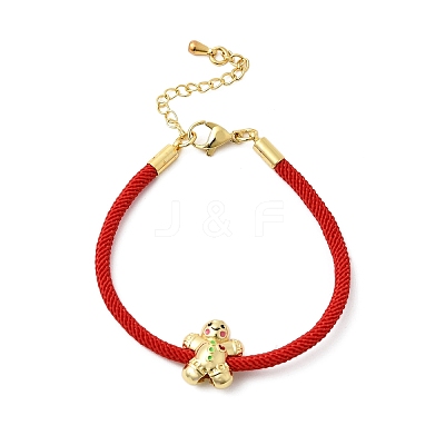 Christmas Nylon Cord Bracelets BJEW-L715-02G-01-1