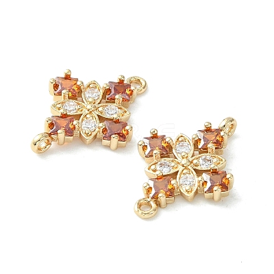 Brass Pave Cubic Zirconia Connector Charms KK-G462-45KCG-07-1