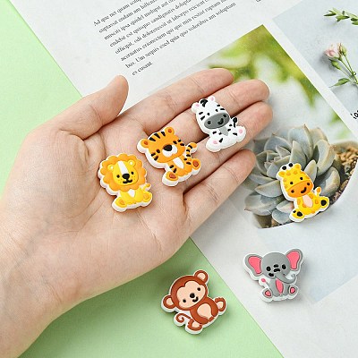 Lion/Tiger/Elephant/Monkey Zebra/Giraffe Silicone Focal Beads SIL-FS0001-19-1
