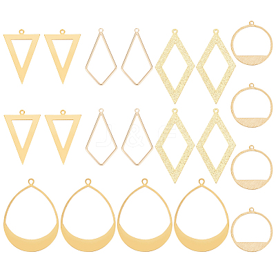 20Pcs 5 Style Brass Pendants KK-BC0009-93-1