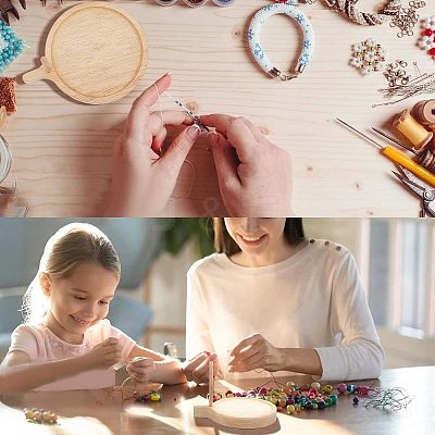2 Styles Wooden Weaving Beading Loom Kit TOOL-NB0001-63-1