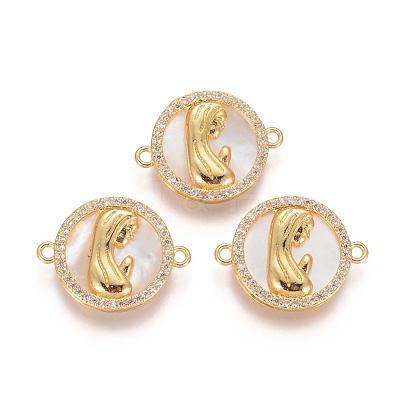 Brass Micro Pave Cubic Zirconia Links Connectors KK-I656-36G-1