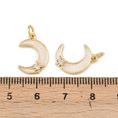 Brass Micro Pave Clear Cubic Zirconia Pendants KK-F919-37A-G-1