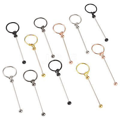 15Pcs 5 Colors Iron Bar Beadable Keychain Clasps AJEW-TA0002-14-1