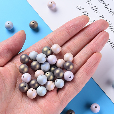 Spray Painted Acrylic Beads MACR-S373-43J-1
