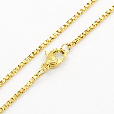 Unisex 304 Stainless Steel Box Chain Necklaces STAS-O037-71G-1
