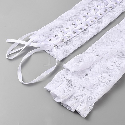 Polyester Lace Fingerless Long Gloves AJEW-WH20020-564B-1