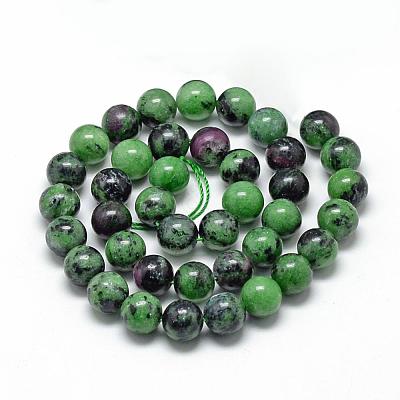 Natural Ruby in Zoisite Beads Strands G-R446-6mm-25-1