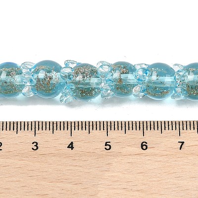Gold Sand Lampwork Beads Strands LAMP-P069-02A-10-1