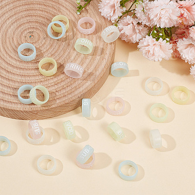 50Pcs 5 Colros Luminous Silicone Anti-Skid Ring SIL-GO0001-23-1