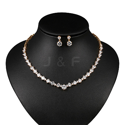 Brass Cubic Zirconia Jewelry Sets FS-WG75FBD-02-1