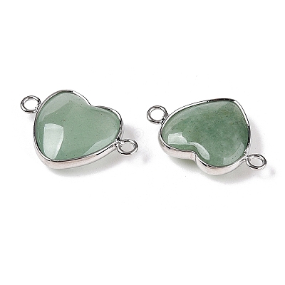 Natural Green Aventurine Love Heart Pendants G-T138-205I-P-1
