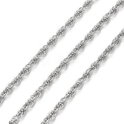 Tarnish Resistant 304 Stainless Steel Rope Chains CHS-G027-08B-P-1