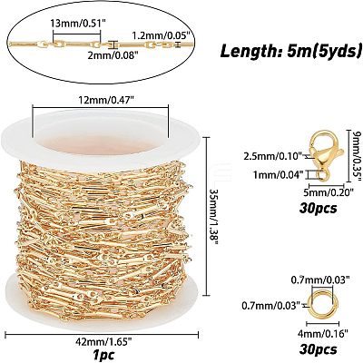 Brass Bar Link Chains Making MAK-CA0001-08G-1