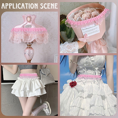 10M Polyester Pleated Lace Trim OCOR-CY0002-17A-1