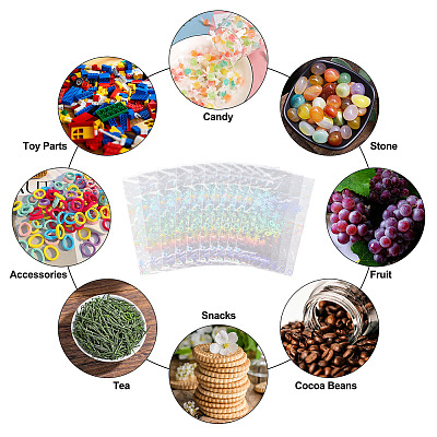 50Pcs Double Face Laser Rectangle PE Cellophane Bags ABAG-TAC0013-14A-1
