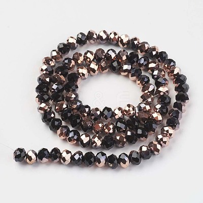 Electroplate Opaque Glass Beads Strands EGLA-A034-P1mm-N01-1