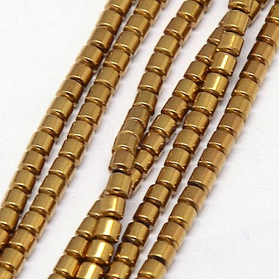 Electroplate Non-magnetic Synthetic Hematite Beads Strands X-G-J163-3x3mm-04-1