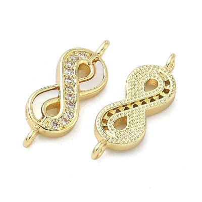 Natural Shell Infinity Links Connector Charms KK-A282-03A-G-1