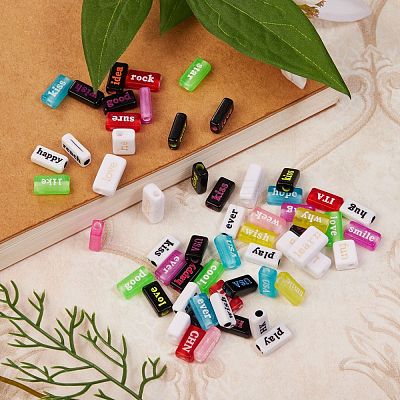 200G 4 Style Transparent Acrylic Beads MACR-SZ0001-16-1