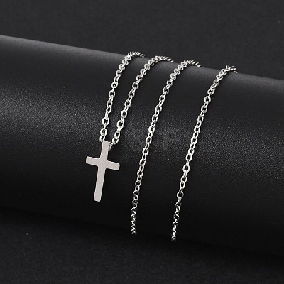 Non-Tarnish 304 Stainless Steel Pendant Necklaces NJEW-E141-42P-1
