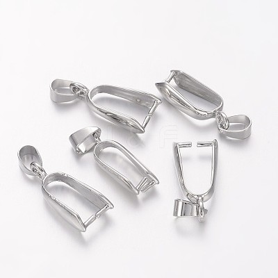 Platinum Plated Brass Pinch Bails X-KK-B739-P-1