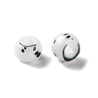 Spray Painted ABS Plastic European Beads KY-G033-01A-01-1