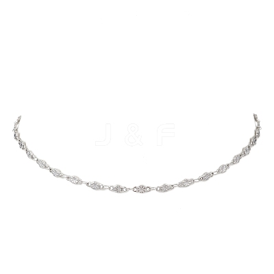 304 Stainless Steel Flower Link Chain Necklaces for Women NJEW-JN05587-1