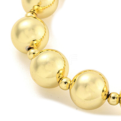 Rack Plating Round Brass Beaded Bracelets for Women BJEW-P322-13G-1
