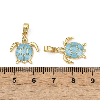Brass Micro Pave Cubic Zirconia Pendants X-KK-C093-09G-02-1