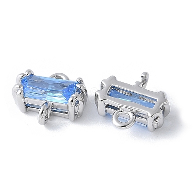 Brass Pave Cubic Zirconia Connector Charms KK-F892-53P-03-1