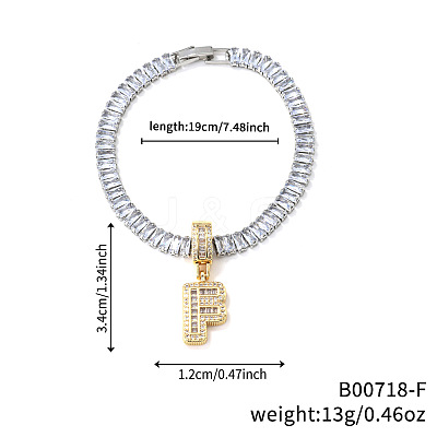 Fashionable Brass Micro Pave Clear Cubic Zirconia Charm Bracelets AF9298-6-1
