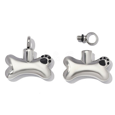 304 Stainless Steel with Black Enamel Pendants SA-OY003-61P-1