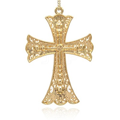Golden Plated Alloy Cross Big Pendants ALRI-J026-28G-1