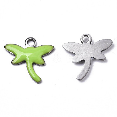 201 Stainless Steel Enamel Charms STAS-N088-19F-1