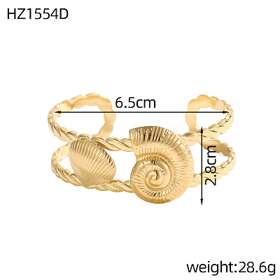 Stainless Steel Cuff Bangles STAS-OY011-45G-1