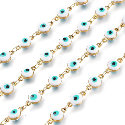 Handmade Enamel Link Chains STAS-I154-02G-1