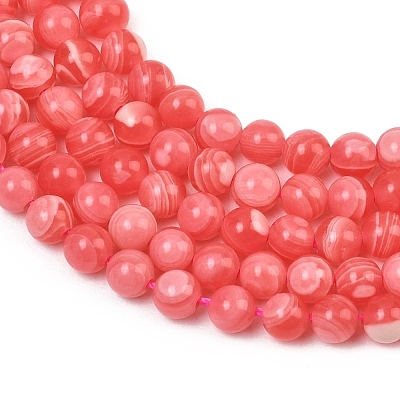 Dyed Synthetic Rhodochrosite Beads Strands GG-CBA0389-A03-4mm-1
