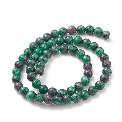 Round Dyed Natural Gemstone Bead Strands LS-G-R345-8mm-15-1