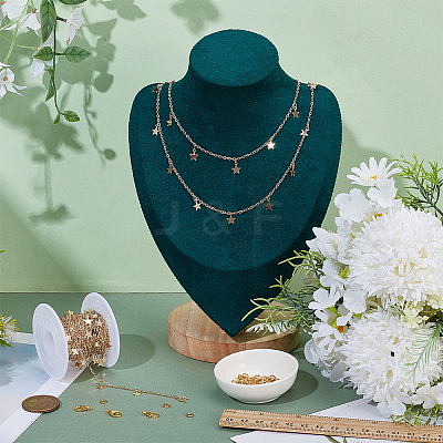 DIY Brass Cable Chains Necklaces Making Kits DIY-ME0001-93G-1
