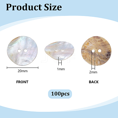 100Pcs Natural Shell Buttons BUTT-PH0001-72-1