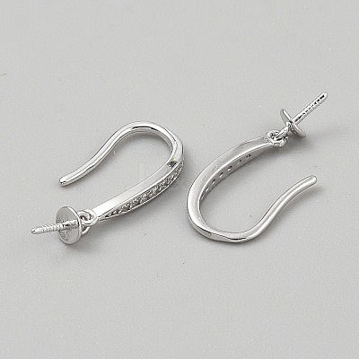925 Sterling Silver Ear Hooks STER-WH0008-96P-1
