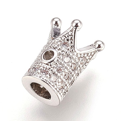 Brass Micro Pave Cubic Zirconia Beads ZIRC-F088-029P-1