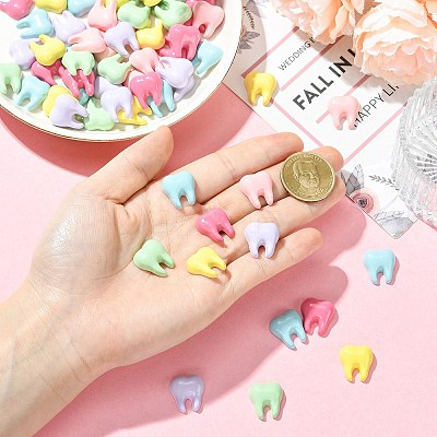 60Pcs 6 Colors Opaque Resin Cabochons RESI-CJZ0001-01-1