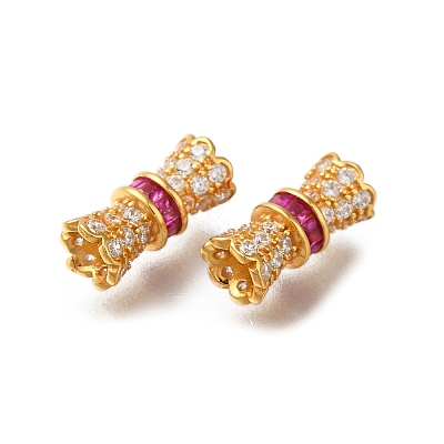925 Sterling Silver Micro Pave Cubic Zirconia Screw Clasps STER-M018-04G-1