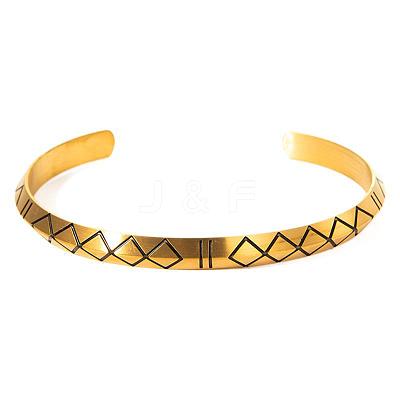 Viking Rune 304 Stainless Steel Enamel Open Cuff Bangles WG4F40C-01-1
