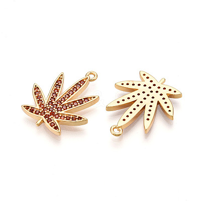 Brass Micro Pave Cubic Zirconia Pendants KK-N262-109B-G-1