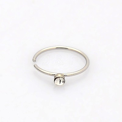 40Pcs 316L Surgical Stainless Steel Rhinestone Hoop Nose Rings AJEW-P001-05-1